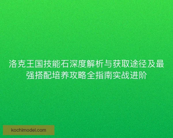 洛克王国技能石深度解析与获取途径及最强搭配培养攻略全指南实战进阶